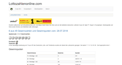 Desktop Screenshot of lottozahlenonline.com